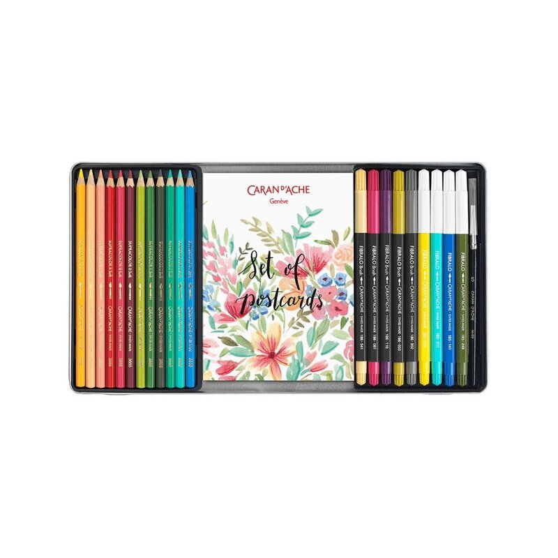 Kit de letras y coloración botánica Caran d'Ache Julie Thomas